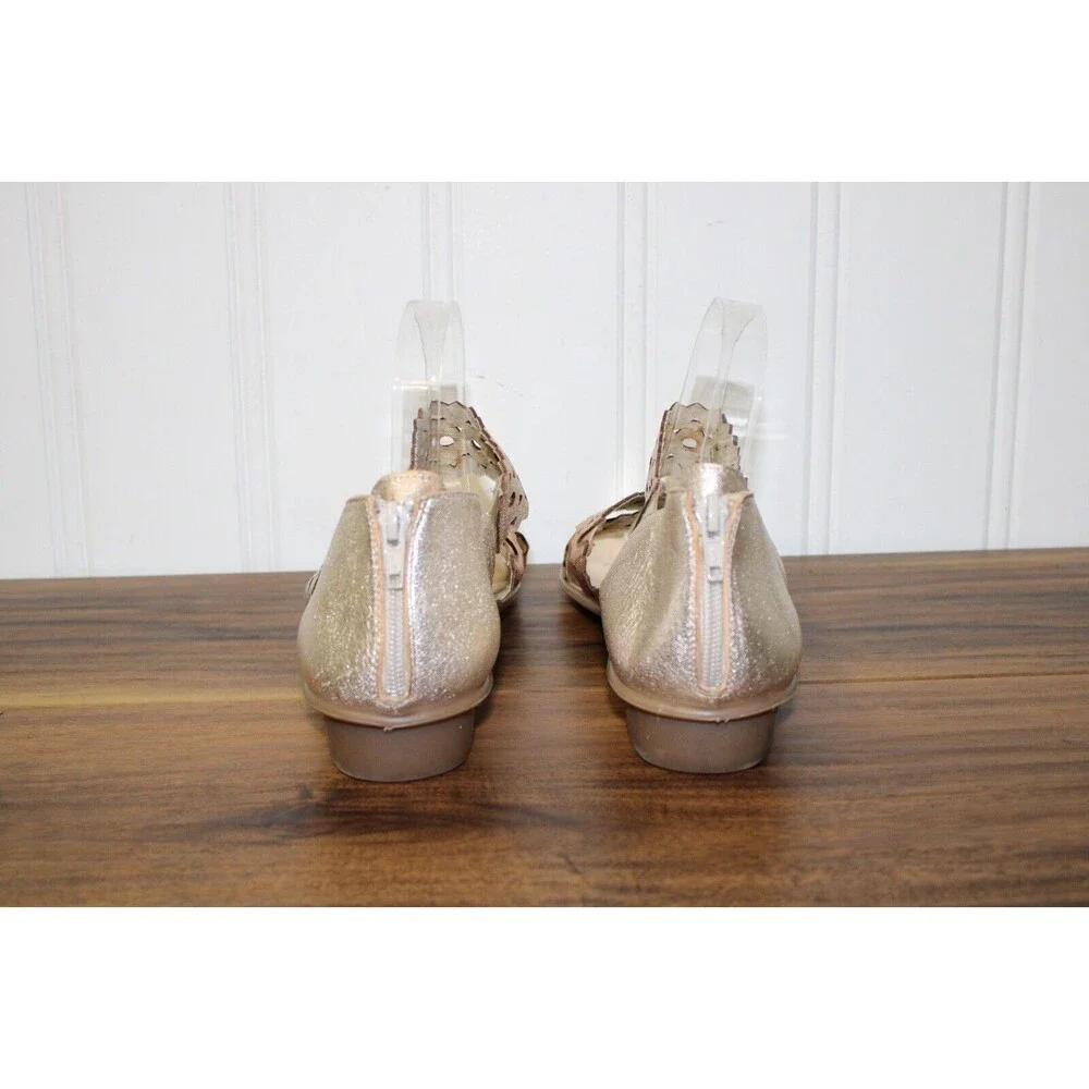 Sesto Meucci Leather Cut-Out Cross Stap‎ Sandals Elbi Metallic Size 11 M